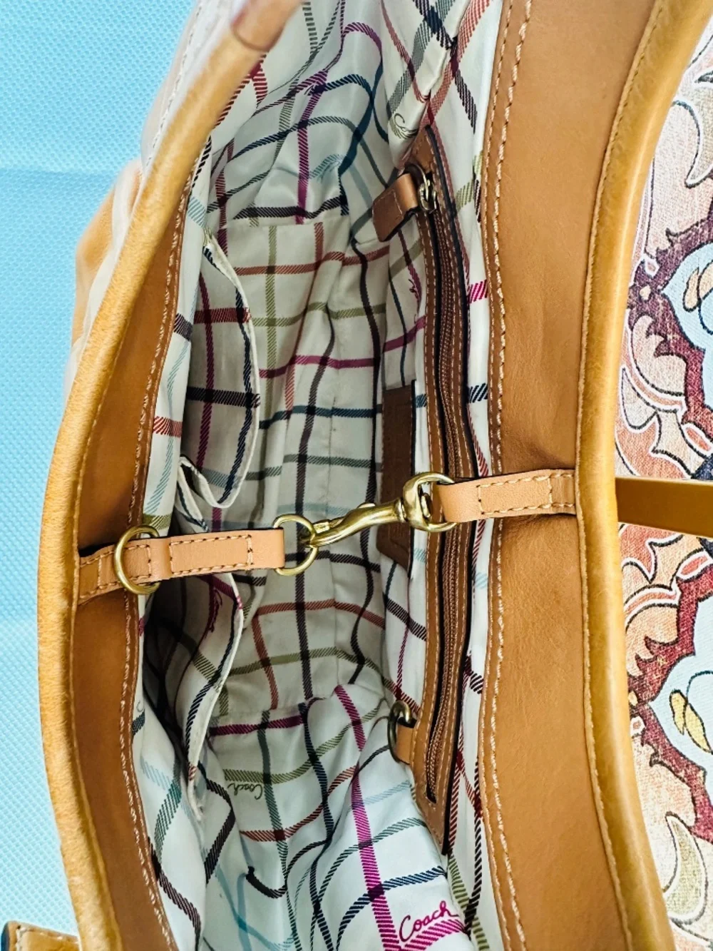 Coach Pleated Ergo Tote- Camel